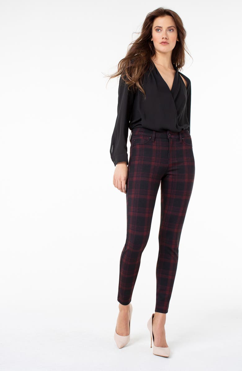Liverpool Plaid Super Skinny Knit Pants, Alternate, color, 