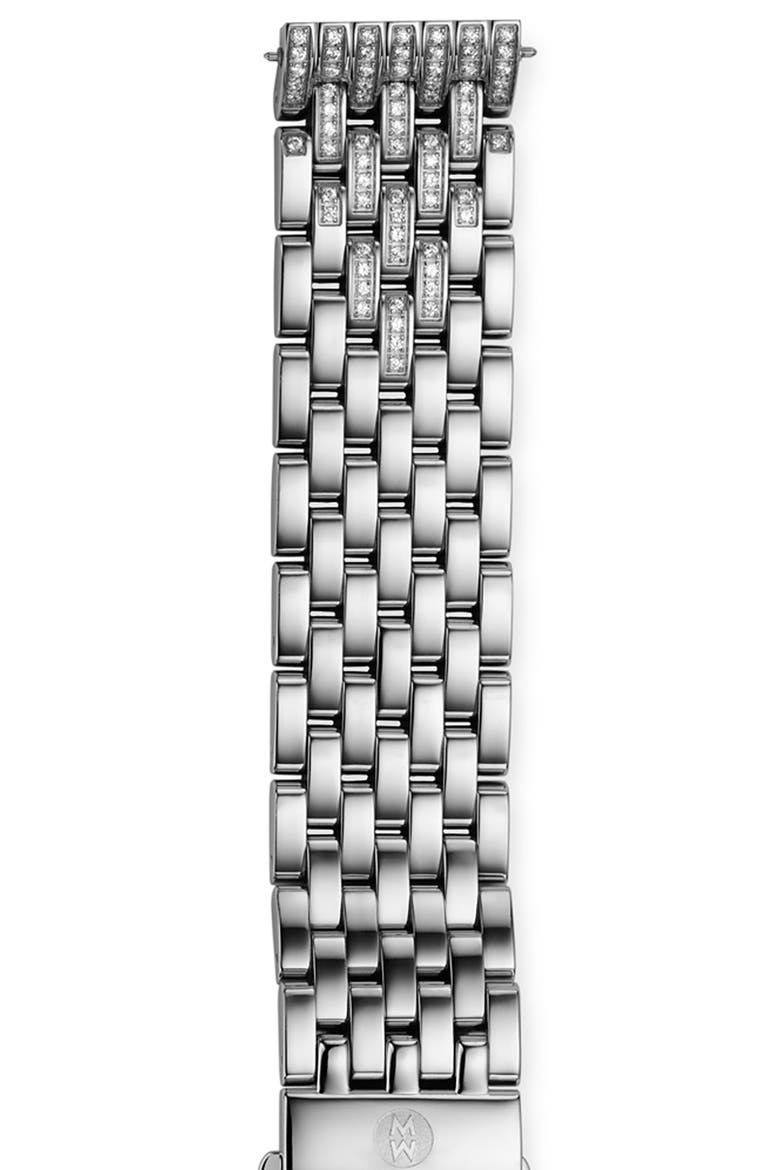 Deco Diamond 18mm Bracelet Watchband, Alternate, color, SILVER