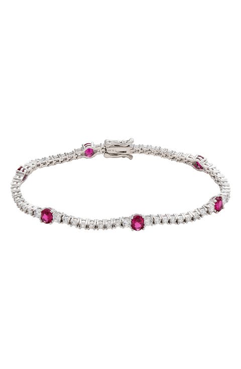 Cubic Zirconia Station Bracelet