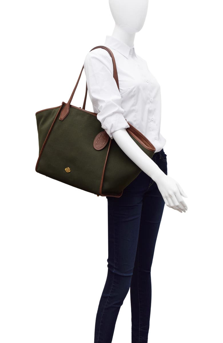 New Amsterdam Leatherworks Waverly Twill Tote, Alternate, color, Olive
