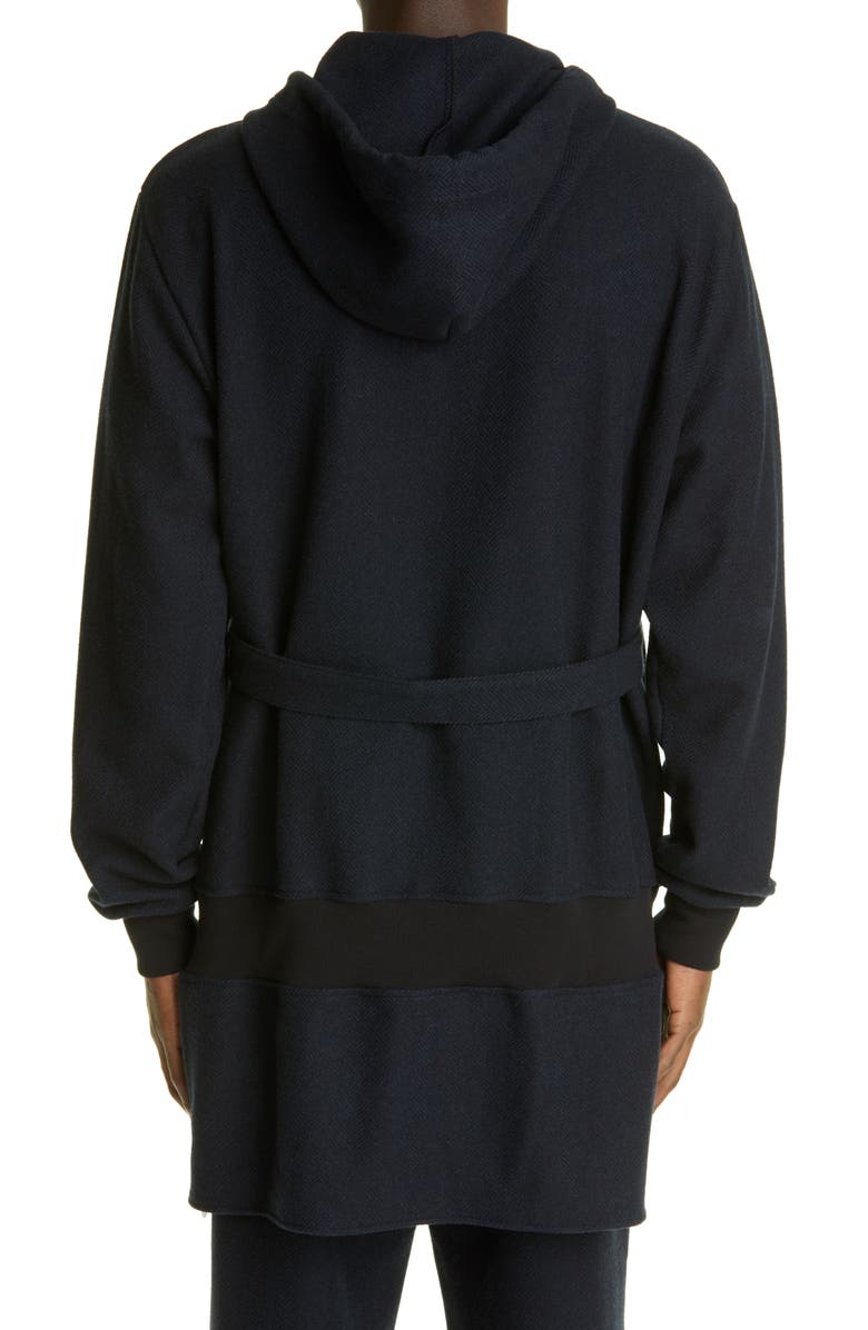 Off-White Andre Walker x Off-White Long Belted Wool Hoodie, Alternate, color,