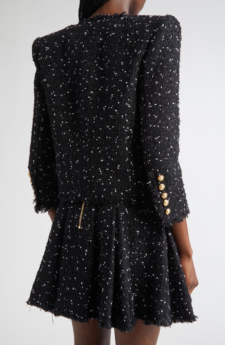 Balmain Polka Dot Tweed Spencer Jacket, Alternate, color, 