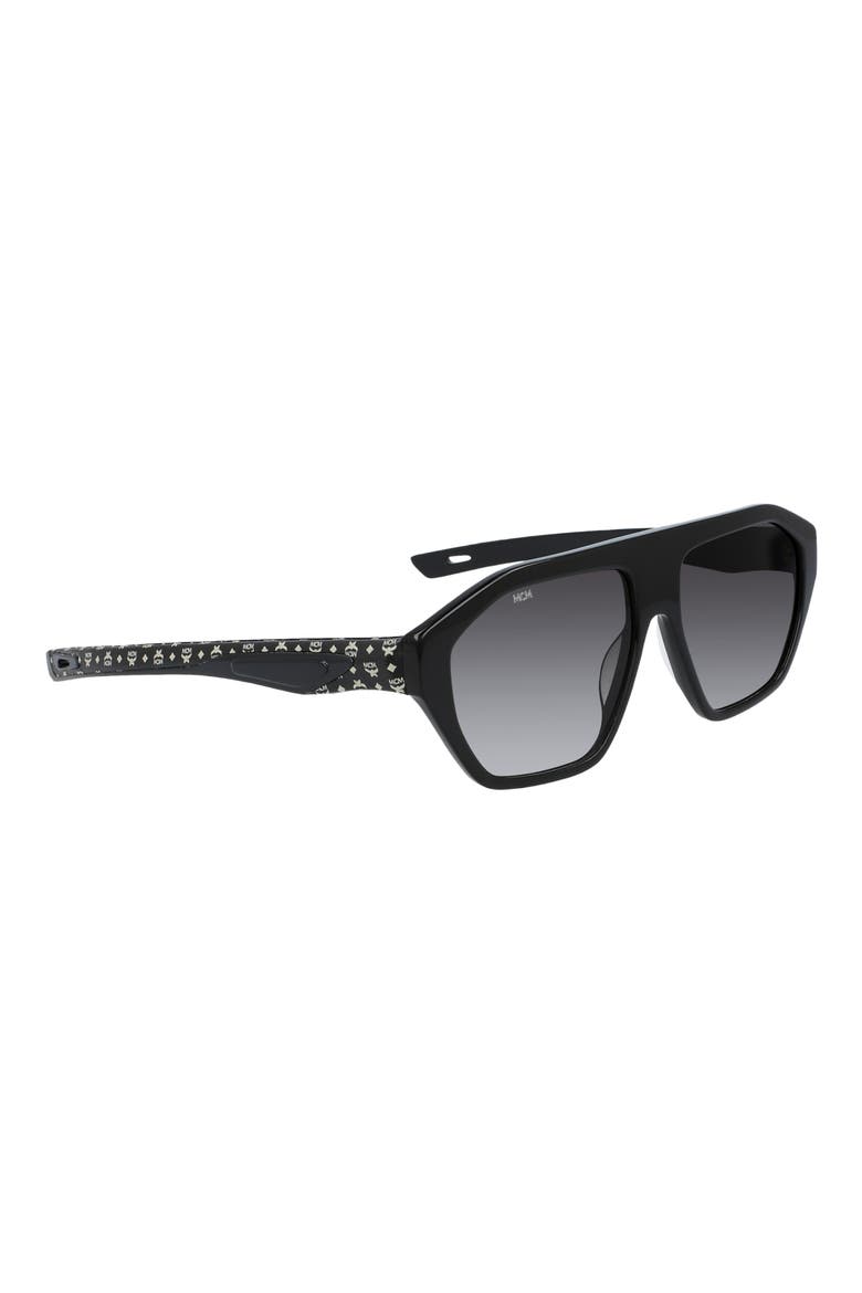 57mm Sport Navigator Sunglasses, Alternate, color, BLACK/ BLACK VISETOS