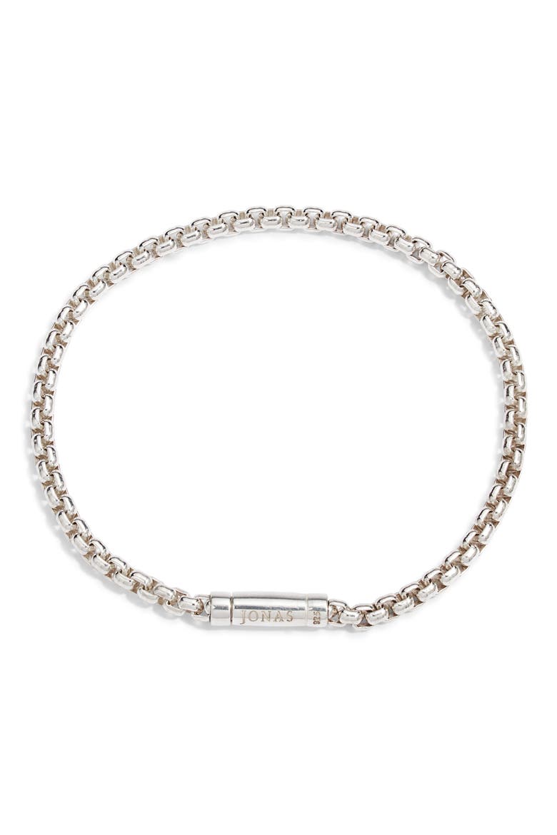 Men's Box Chain Bracelet, Main, color, SILVER