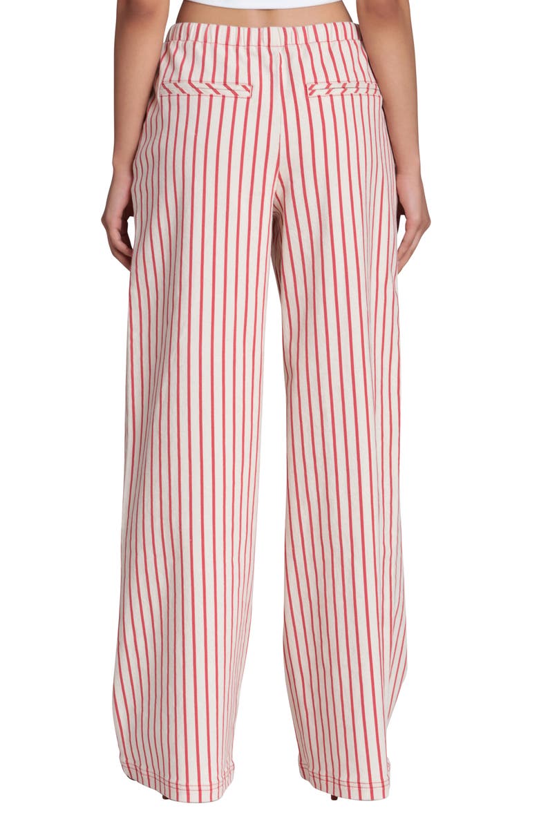 Avec Les Filles Stripe Tie Waist Pants, Alternate, color, Cream-Red Stripe