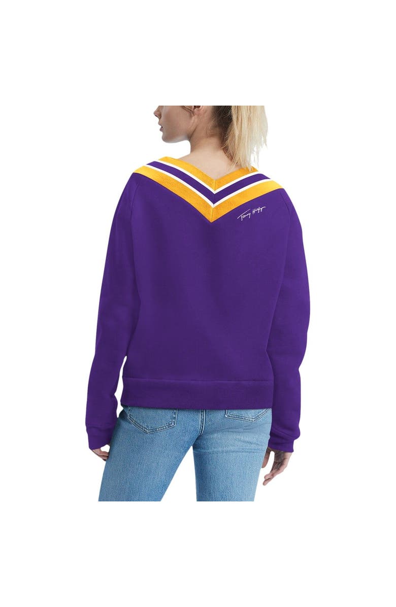 Tommy Hilfiger Women's Tommy Hilfiger Purple Minnesota Vikings Heidi Raglan V-Neck Sweater, Alternate, color,