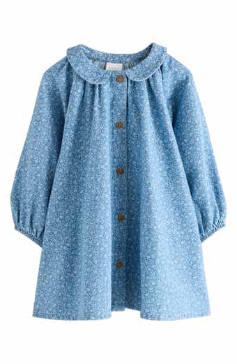 Kids' Ditsy Collared Denim Dress