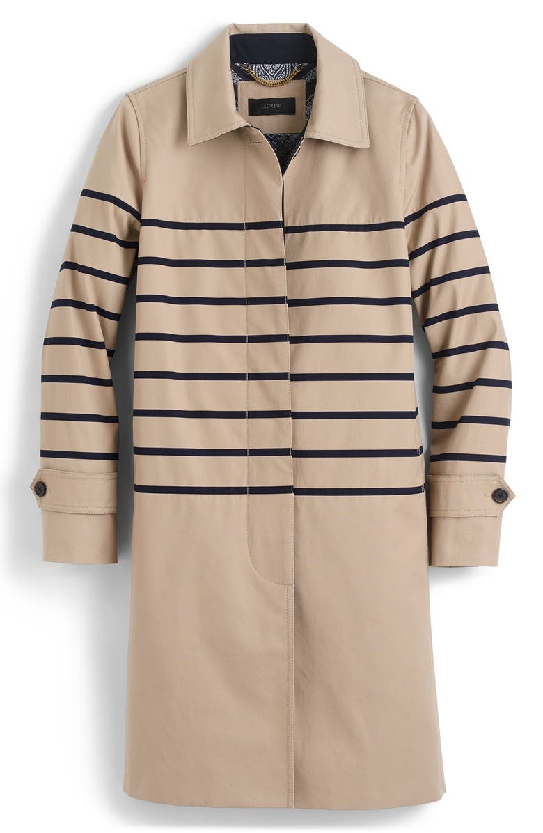 J.CREW FACTORY J.Crew Stripe Trench Coat, Alternate, color, 