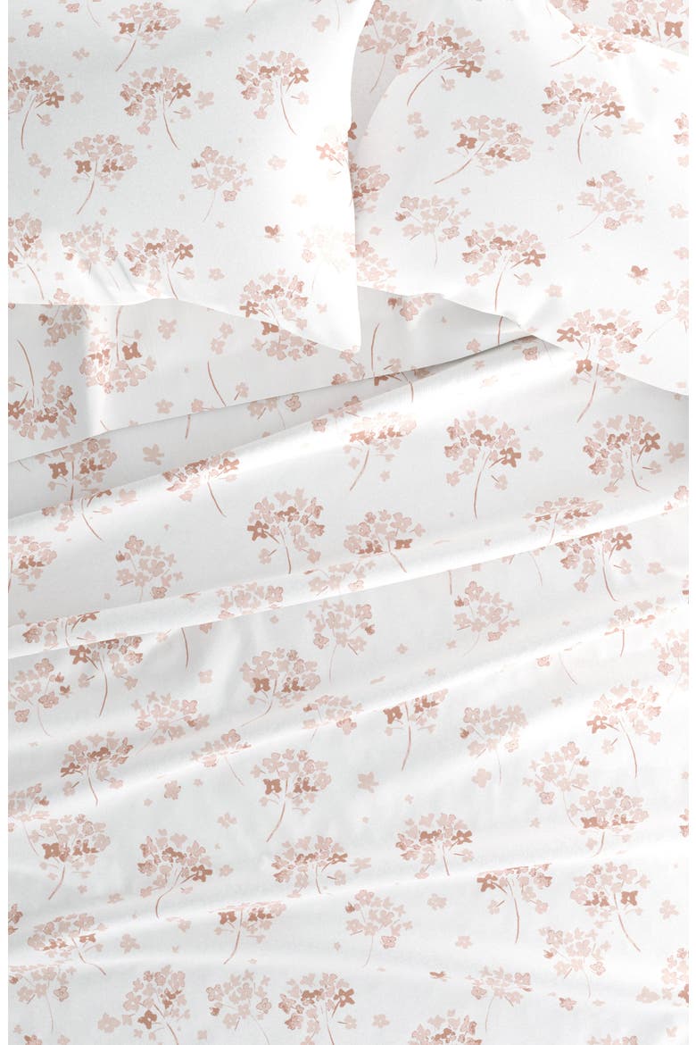 Premium Flower Bunch 4-Piece Flannel Bed Sheet Set, Alternate, color, PINK