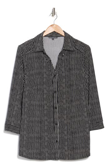 ADRIANNA PAPELL ADRIANNA PAPELL GEOMETRIC SHIRT JACKET 