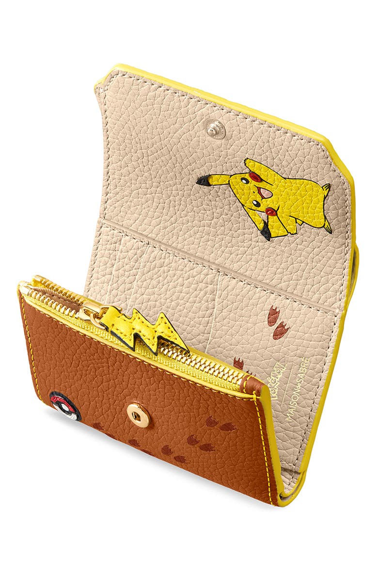 MAISON de SABRÉ Leather Trifold Wallet, Alternate, color, Pikachu