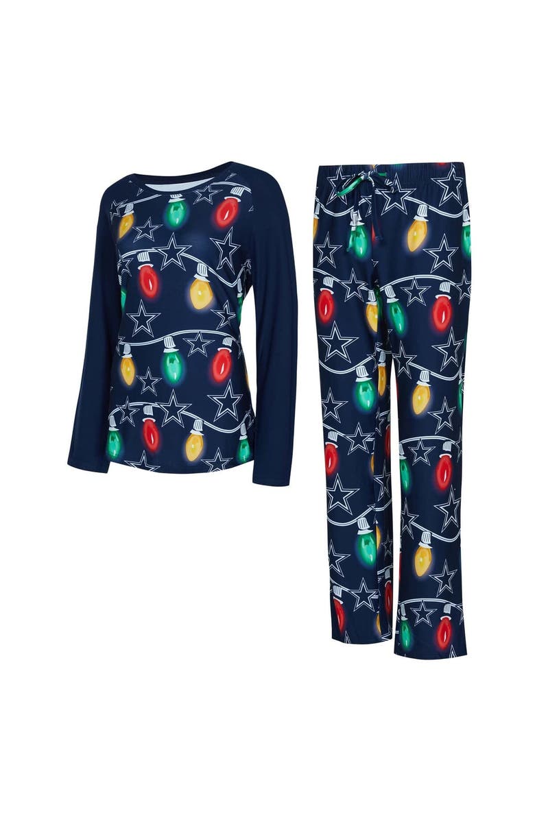 CONCEPTS SPORT Women's Concepts Sport  Navy Dallas Cowboys Garland Knit Raglan Long Sleeve T-Shirt & Pants Set, Main, color, 