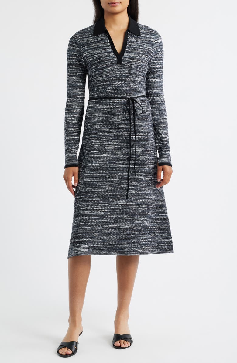 MARGARET O'LEARY Long Sleeve Polo Dress, Main, color,