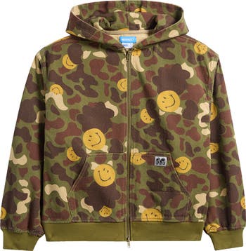 SMILEY<sup>®</sup> in Hiding Camo Cotton Twill Zip Hoodie