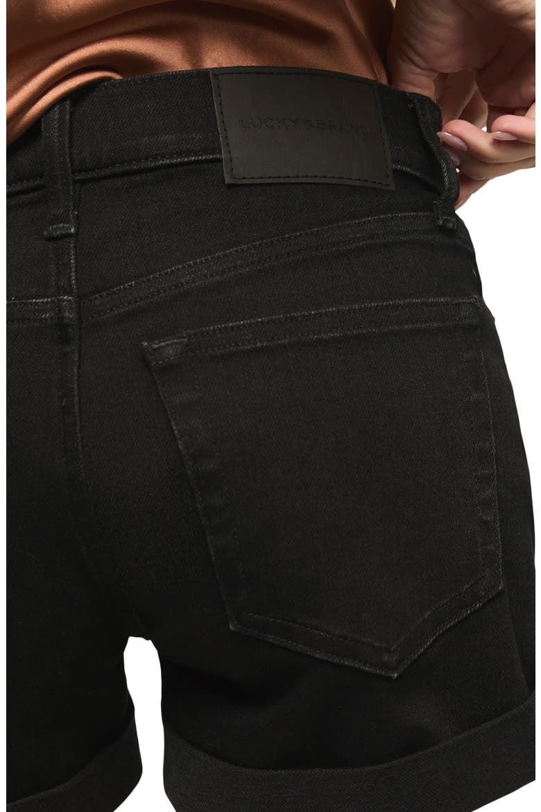 Ava Mid Rise Denim Shorts, Alternate, color, CLEAN BLACK