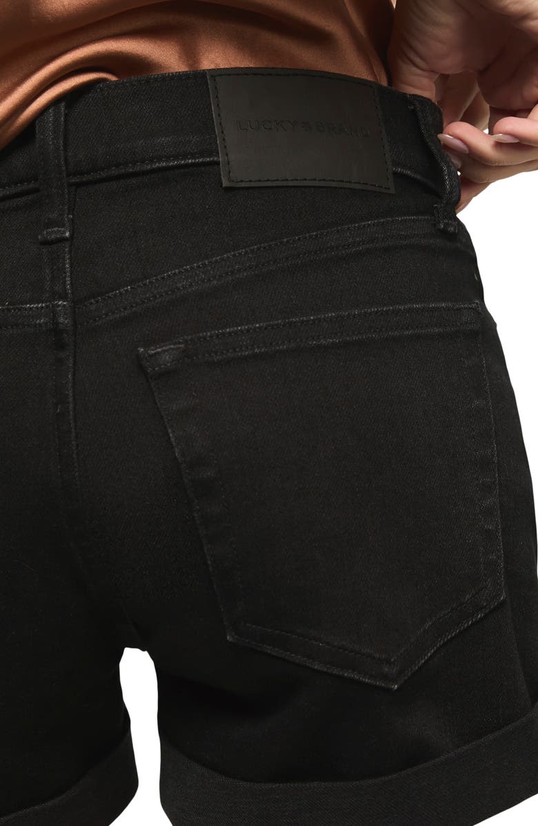 Lucky Brand Ava Mid Rise Denim Shorts, Alternate, color, Clean Black