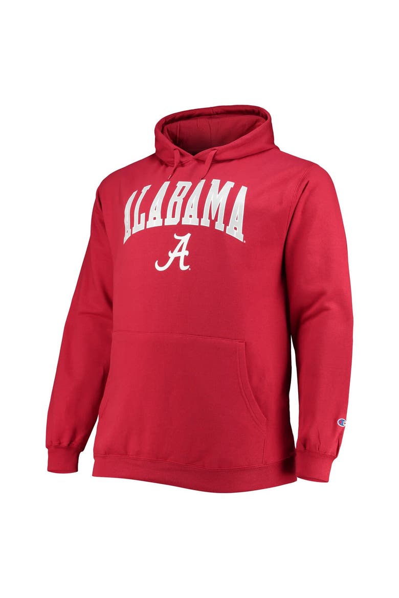 Men's Champion Crimson Alabama Crimson Tide Big & Tall Arch Over Logo Powerblend Pullover Hoodie, Alternate, color, Crimson