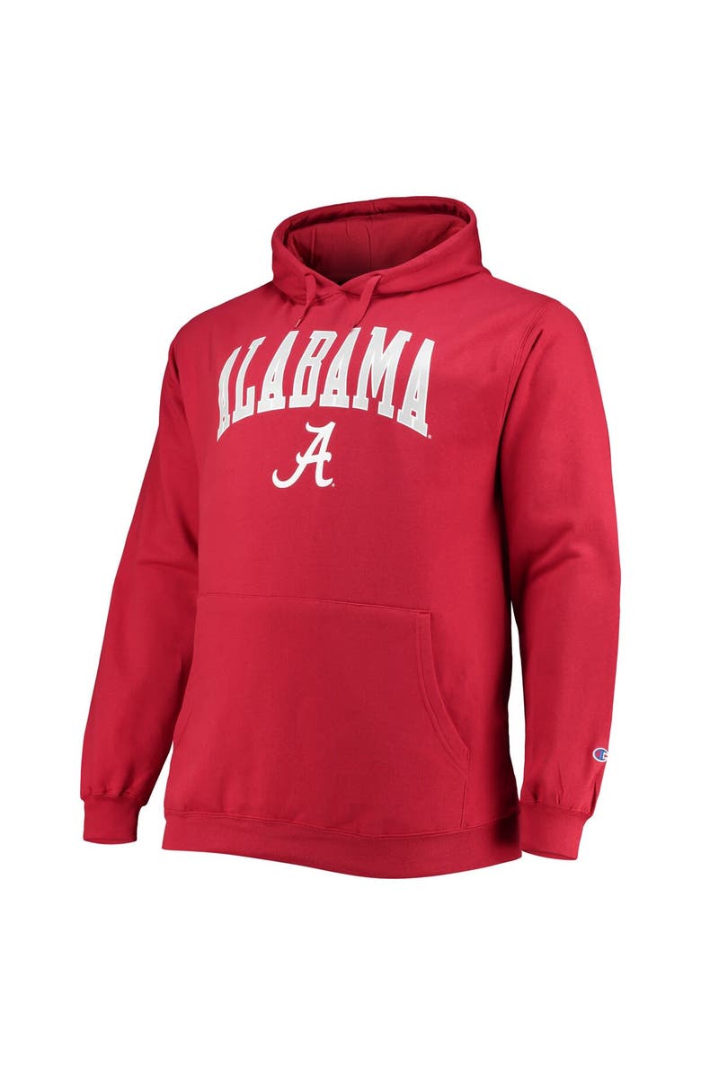 Champion Men's Champion Crimson Alabama Crimson Tide Big & Tall Arch Over Logo Powerblend Pullover Hoodie, Alternate, color, Crimson