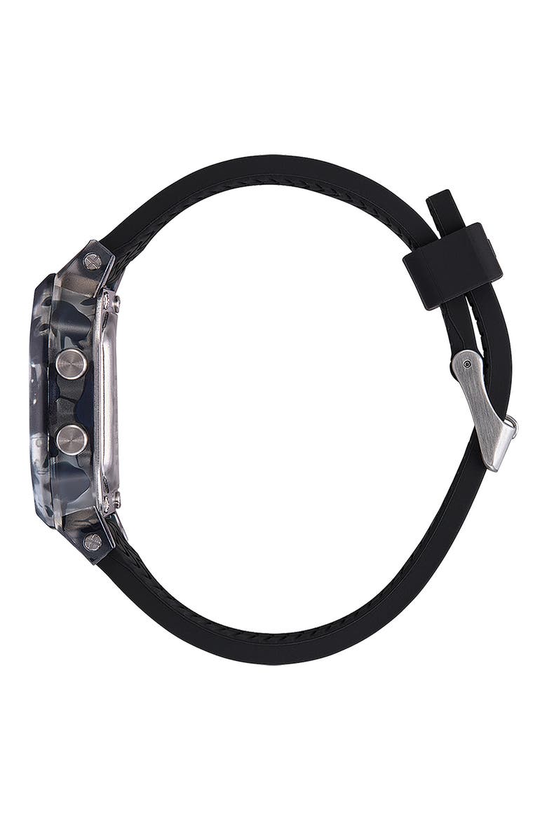 Siren Digital Silicone Strap Watch, 38mm, Alternate, color, BLACK TORTOISE