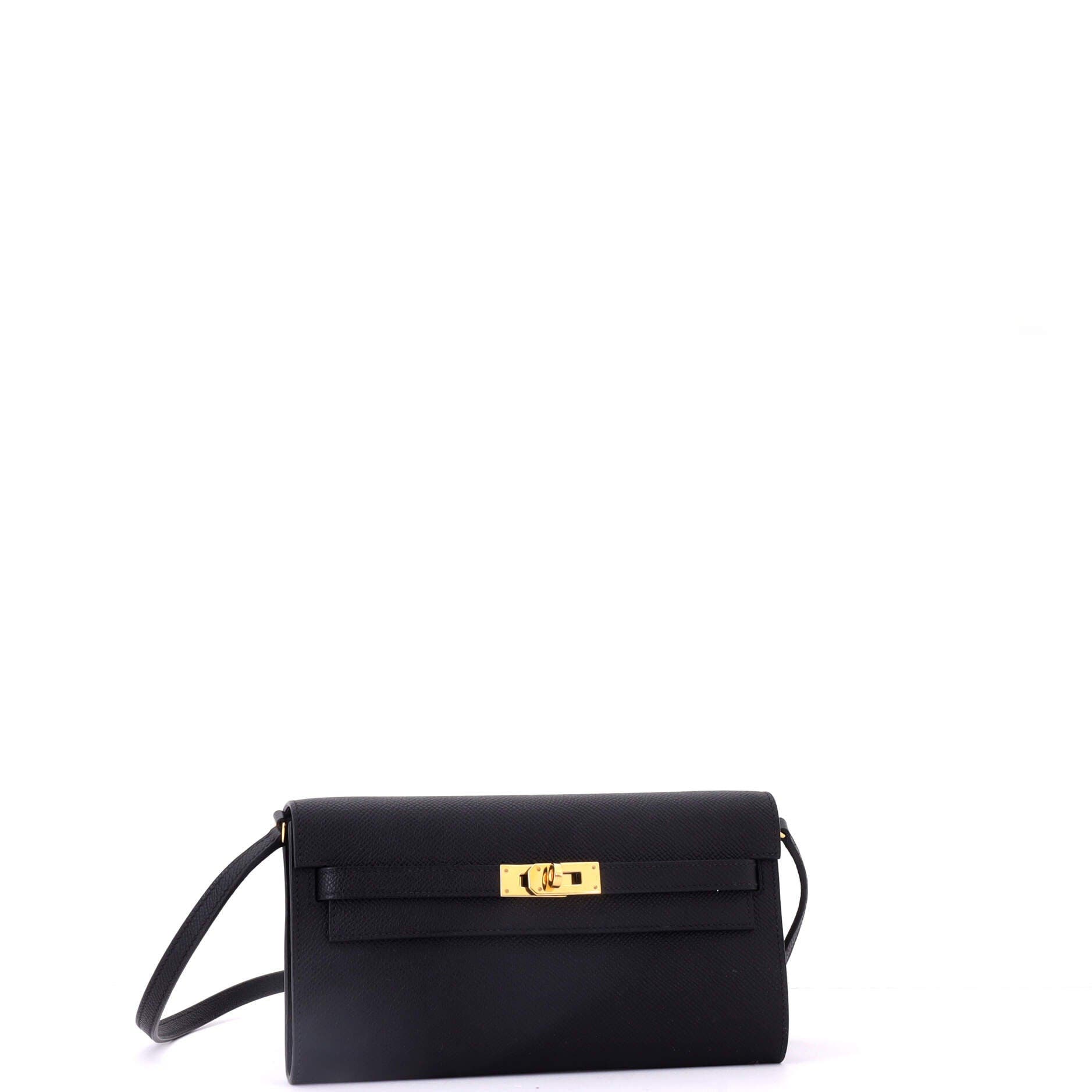 Pre-Owned Hermes Kelly To Go Wallet Epsom, Alternate, color, Bleu Indigo