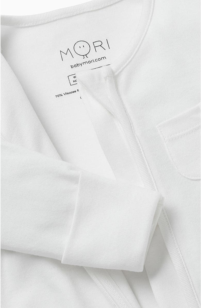 MORI Two Way Zip-Up Sleepsuit, Alternate, color, White