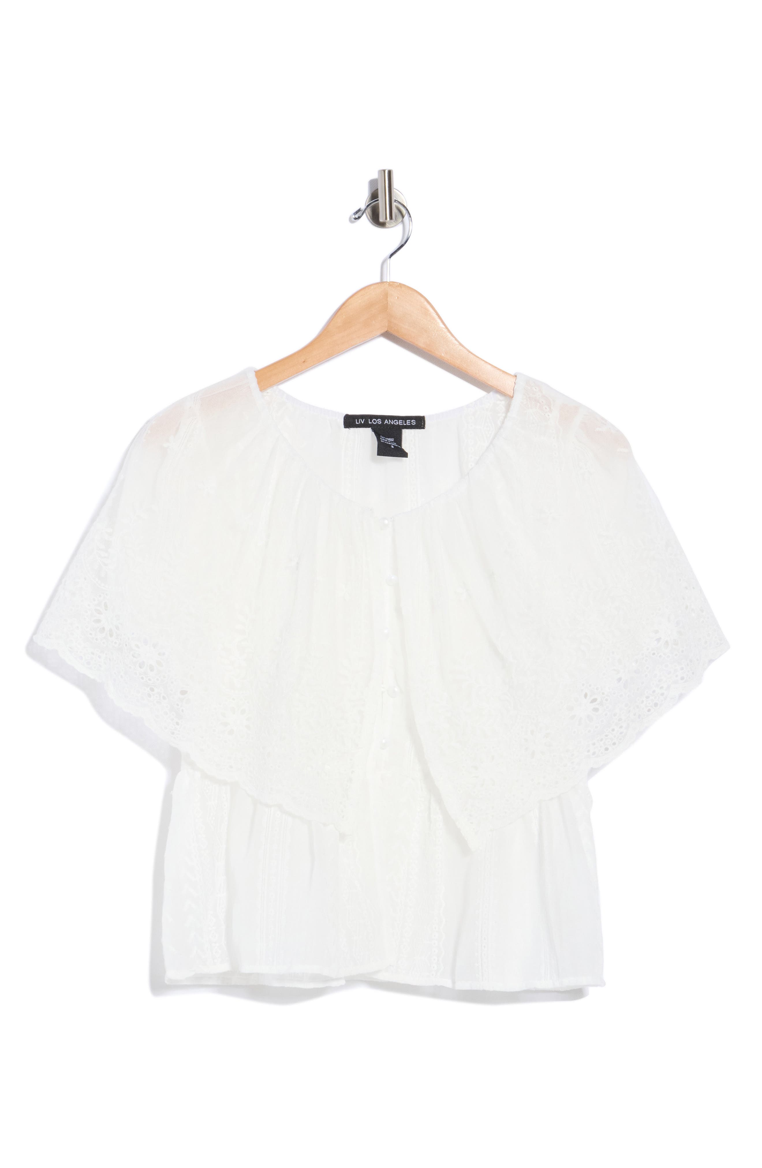 Lace Overlay Cotton Top