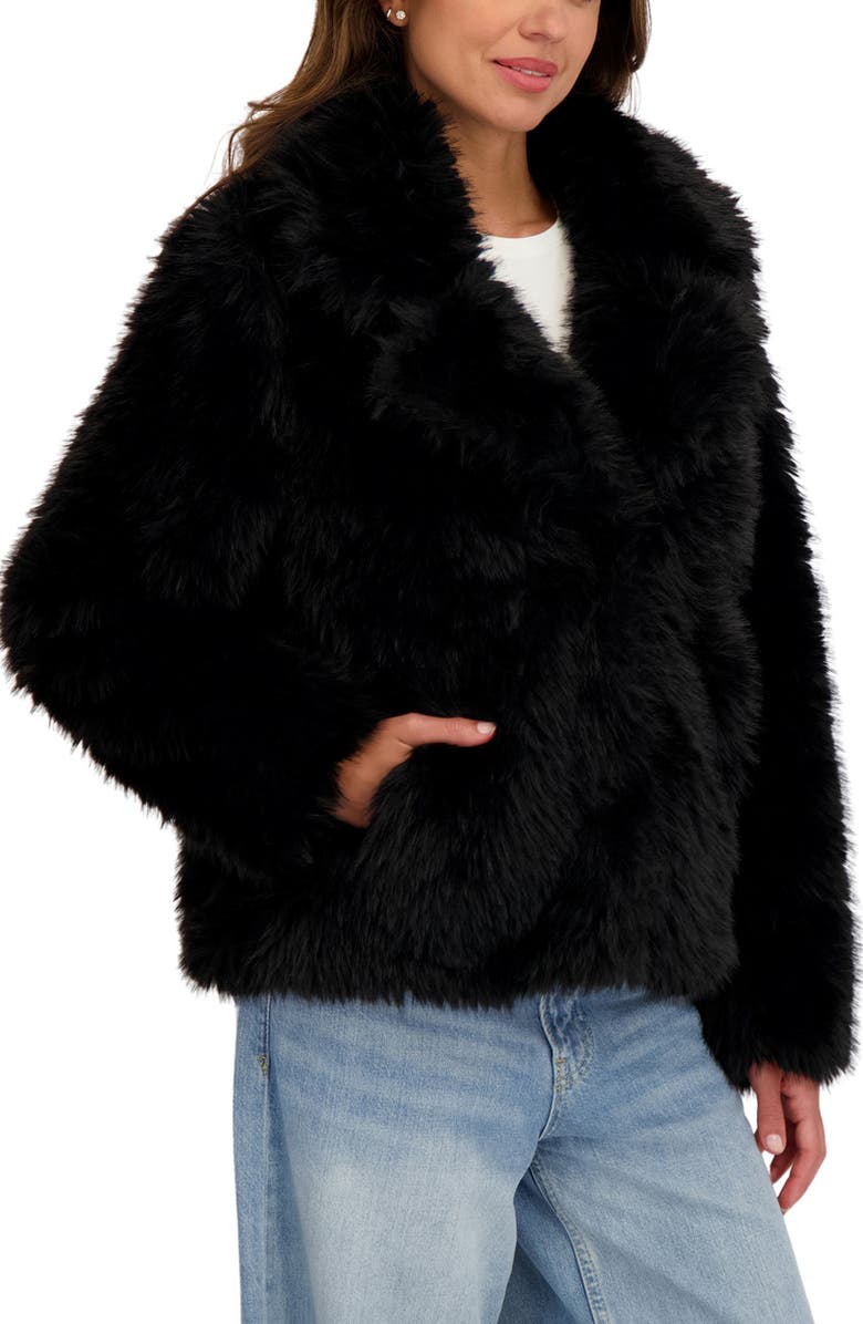 Sebby Faux Fur Blazer, Alternate, color, Black