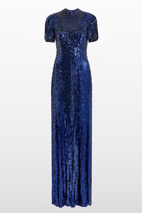 Jourdain Sequin-Embellished Gown