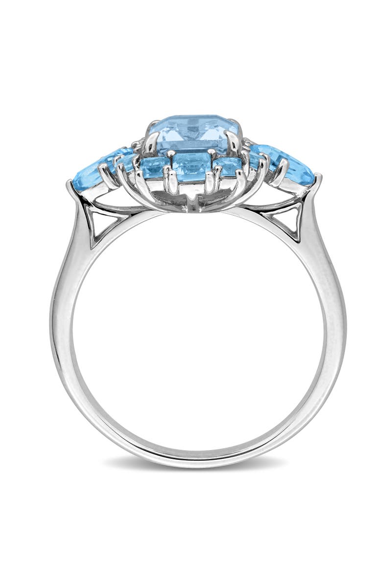 Julianna B. Blue Topaz Cluster Halo Ring 14k, Alternate, color, Topaz