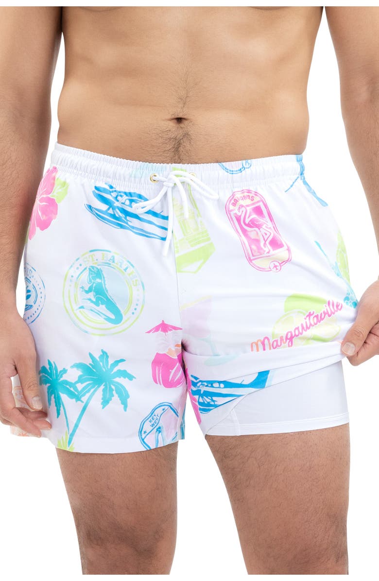 Kenny Flowers Margaritaville by Kenny Flowers - The Changes in Latitude - All-day Athleisure Short, Alternate, color, White