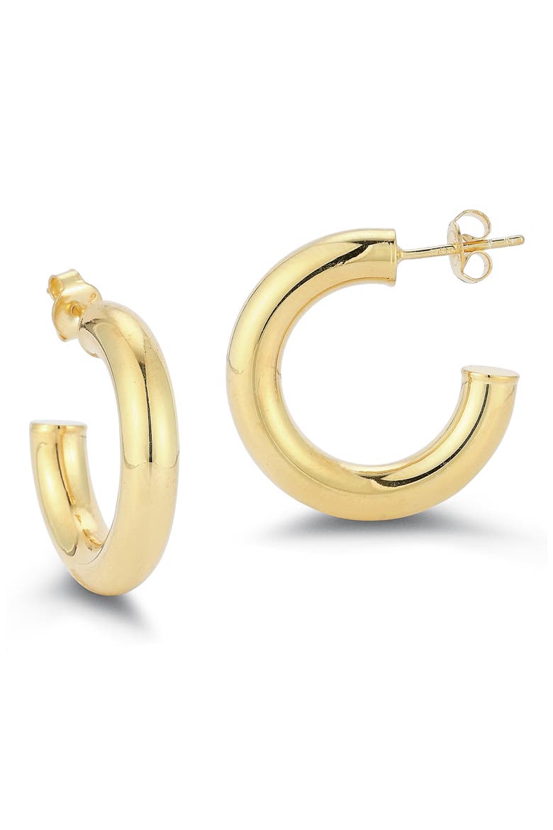 Sterling Silver Hoop Earrings, Main, color, GOLD