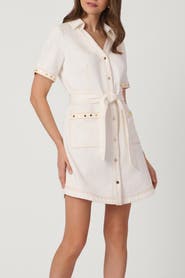 Shoshanna Studded Denim Laurie Dress