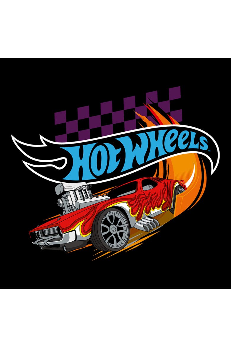 Men's Hot Wheels Rodger Dodger Red Flame  Graphic T-Shirt, Alternate, color, Black