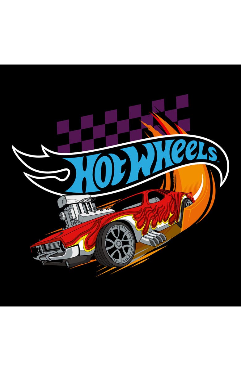 Hot Wheels Men's Hot Wheels Rodger Dodger Red Flame Graphic T-Shirt, Alternate, color, Black
