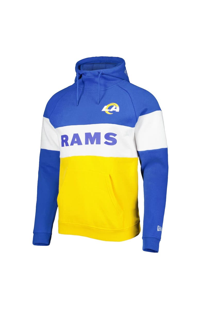 New Era Men's New Era Gold/Royal Los Angeles Rams Colorblock Current Pullover Hoodie, Alternate, color, Gold