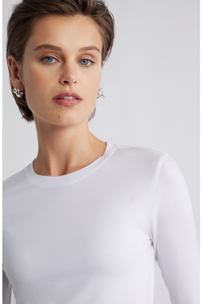 Long Sleeve Crewneck T-Shirt, Alternate, color, WHITE