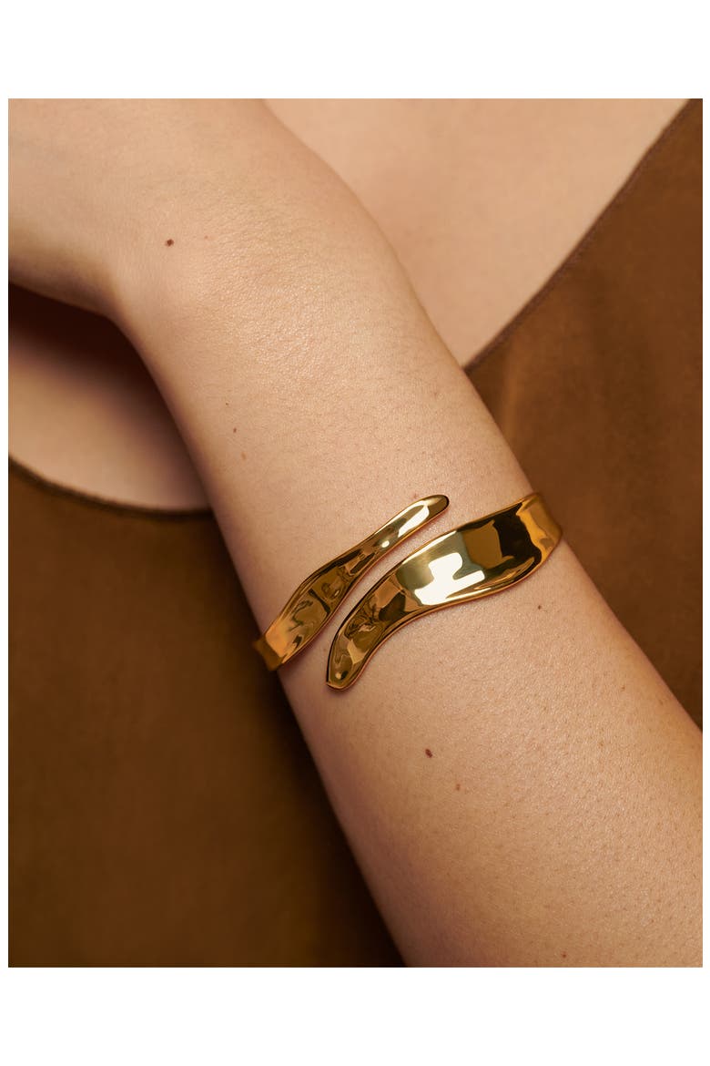 The Wave Cuff Bracelet, Alternate, color, 18CT GOLD VERMEIL