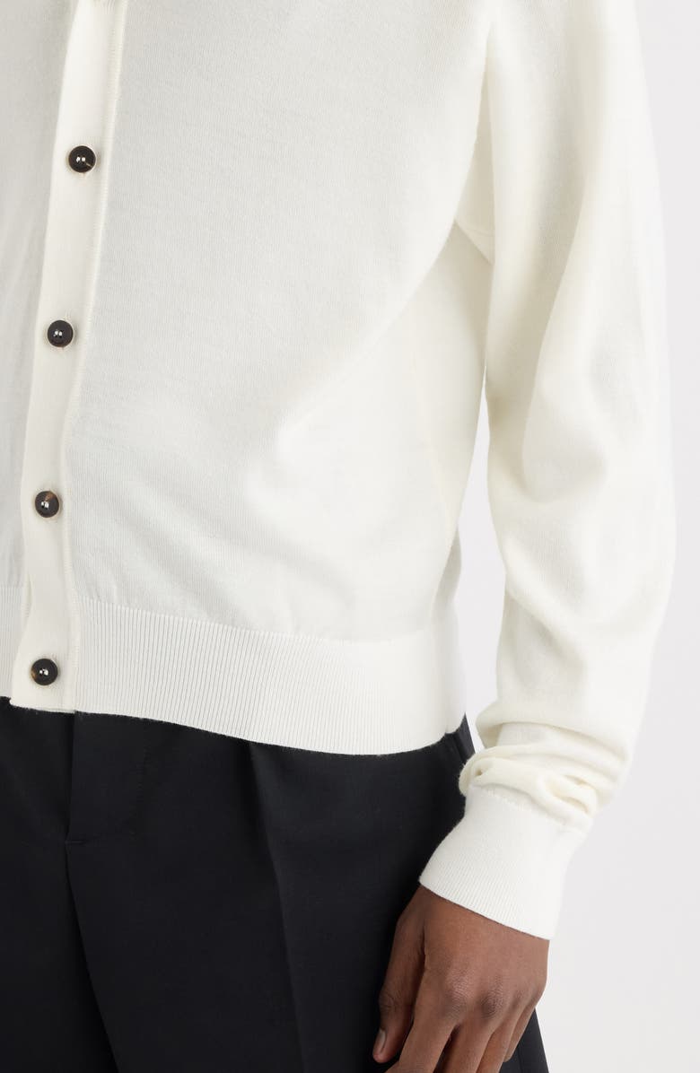 Jacquemus Le Cardigan Brode Merino Wool Blend Cardigan, Alternate, color, Off-White
