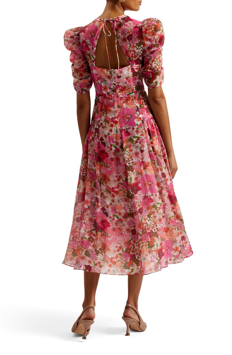 Ted Baker London Botani Floral Midi Dress, Alternate, color,