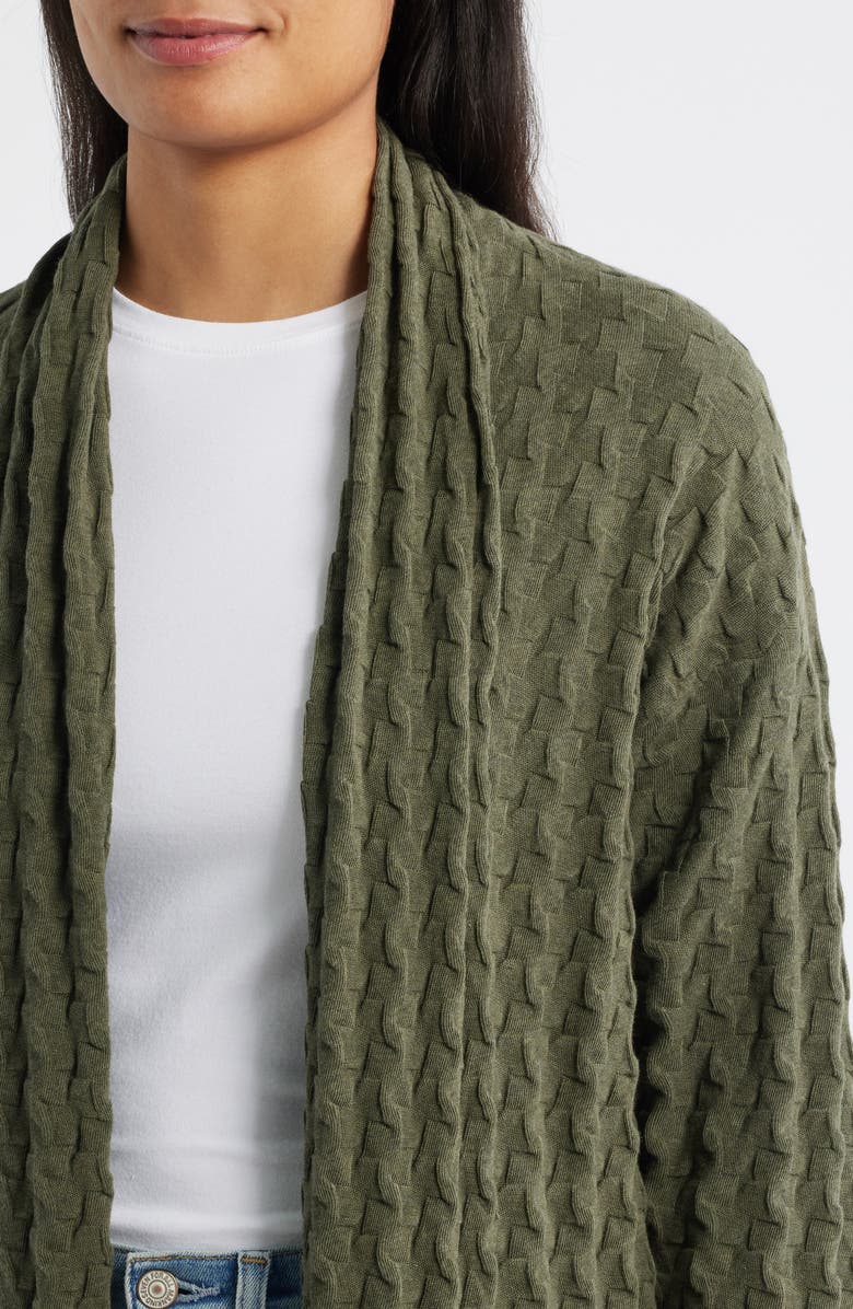 MARGARET O'LEARY 3-D Open Cotton Cardigan, Alternate, color, 