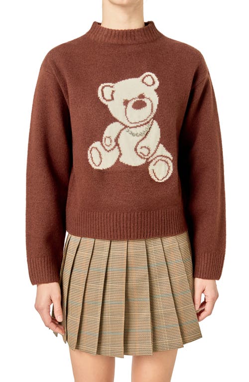 English Factory Teddy Bear Embellished Crewneck Sweater In Multi