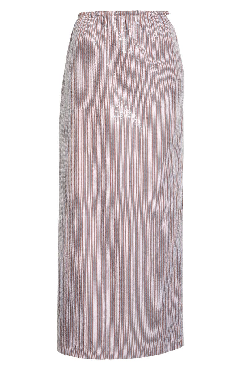 Saks Potts Livia Sequin Stripe Cotton Skirt, Alternate, color, 