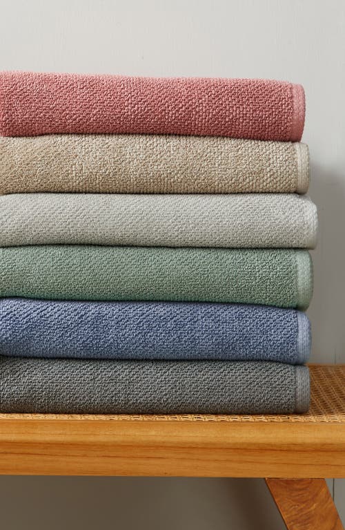 Woven & Weft Cotton 6-piece Textured Towel Set In Chambray Blue