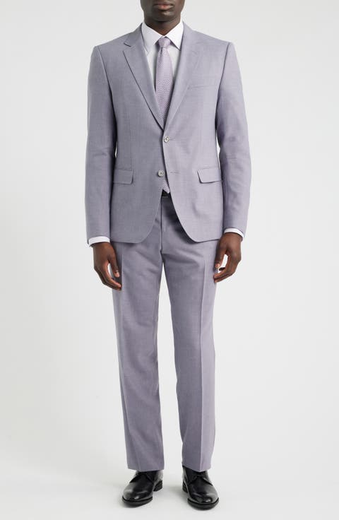 Huge Medium Purple Mélange Wool Suit