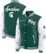 WEAR by Erin Andrews Women's WEAR by Erin Andrews  Green Michigan State Spartans Varsity Full-Snap Puffer Jacket