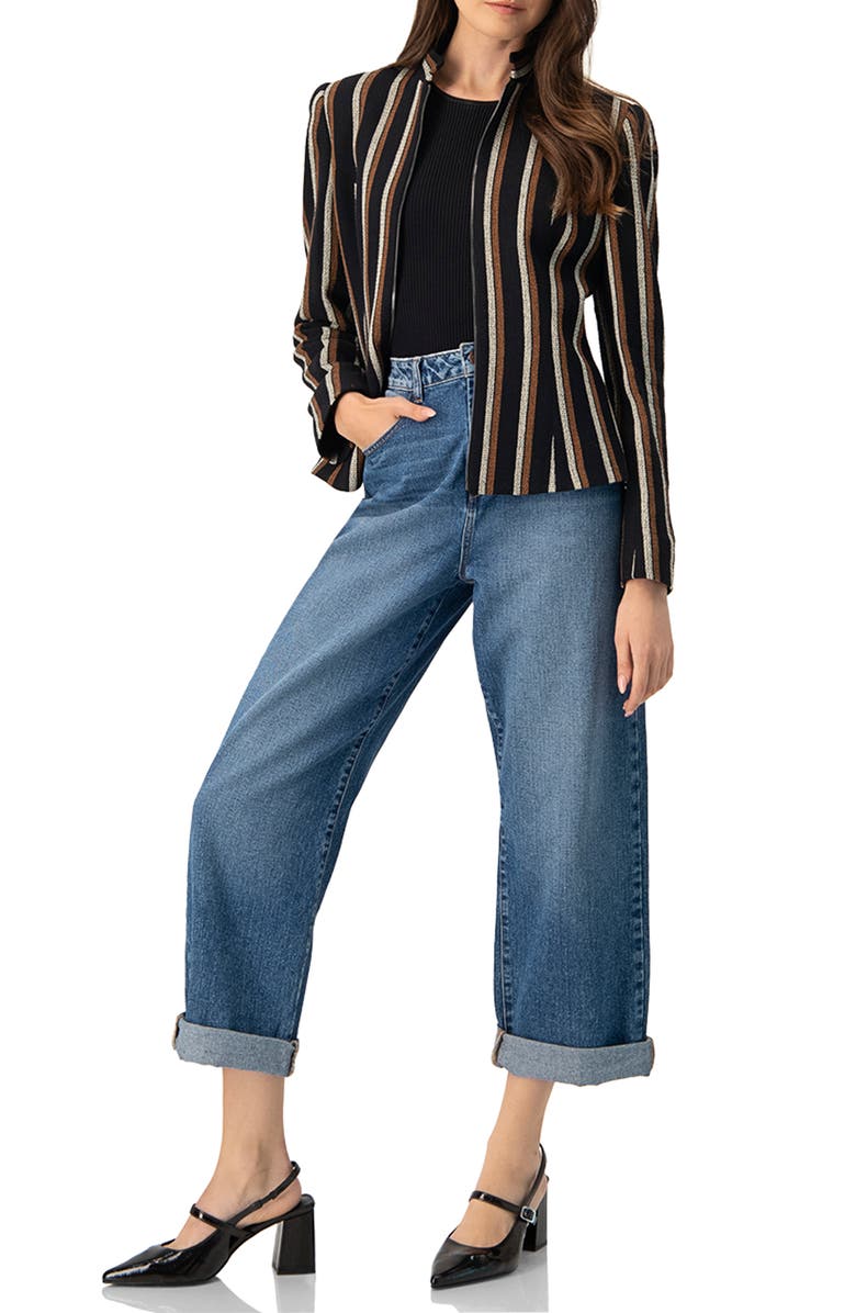 IVONNE Striped Jacket, Alternate, color, Black