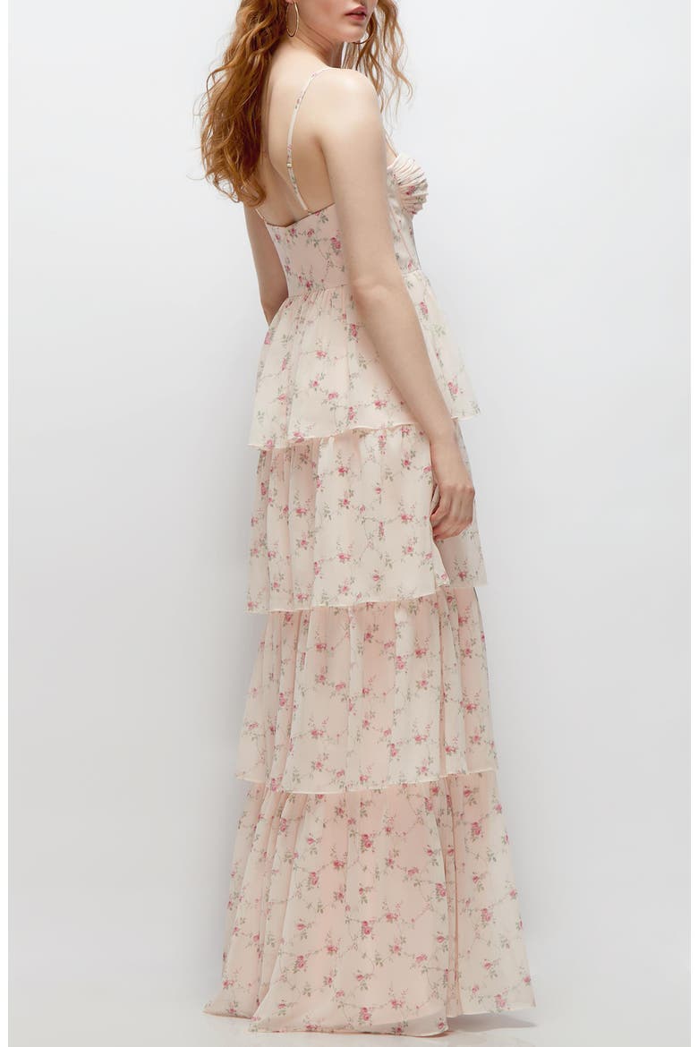 Bustier Evening Gown, Alternate, color, COQUETTE FLORAL PRINT