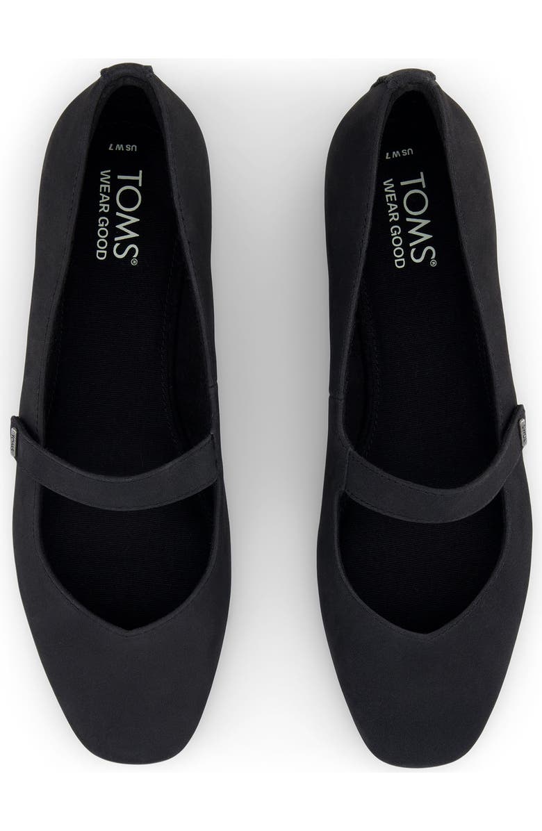 TOMS Bianca Mary Jane Flat, Alternate, color, Black Leather