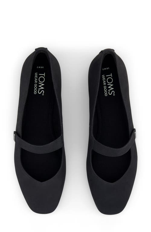 Toms Bianca Mary Jane Flat In Black Leather