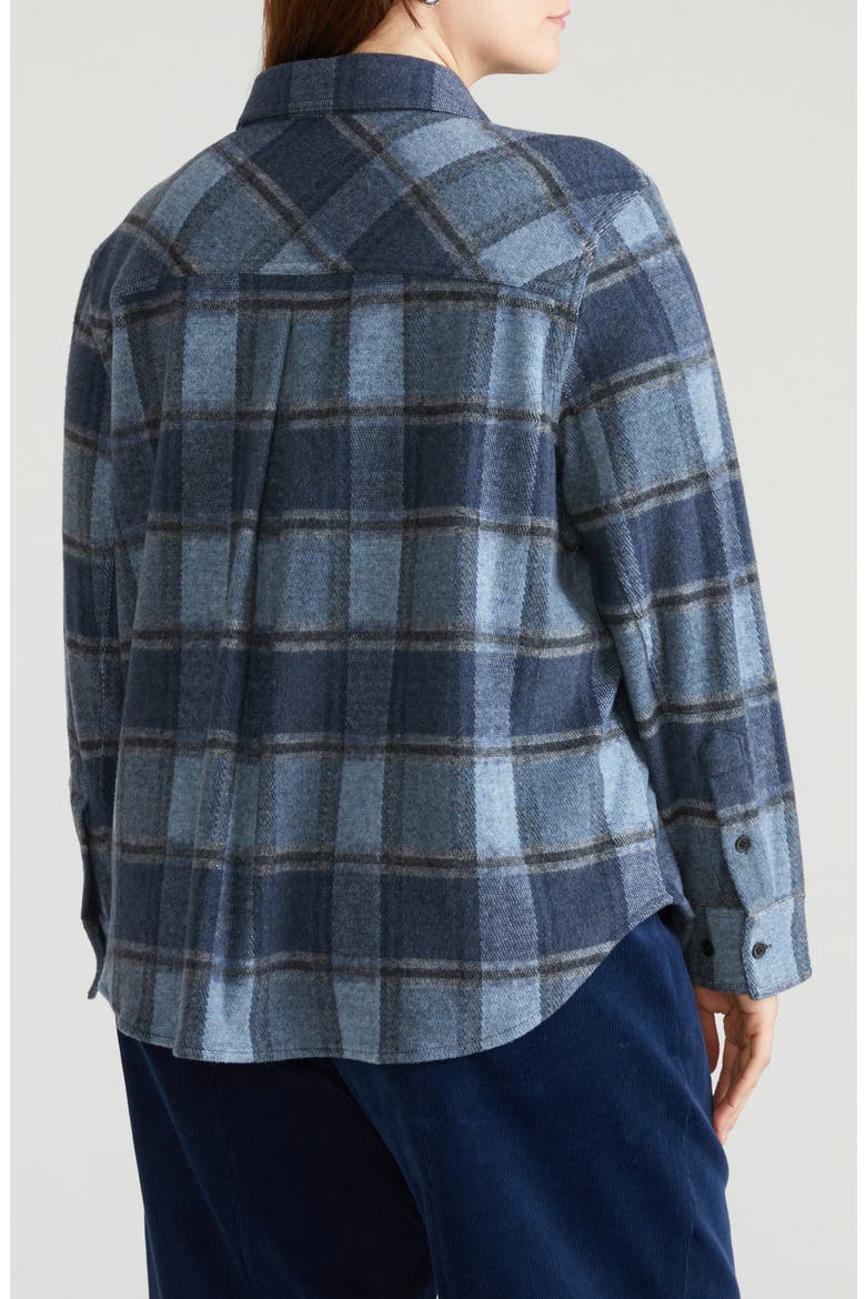 Maine Flannel Button-Up Shirt, Alternate, color, HEATHER FOG BLUE PLAID
